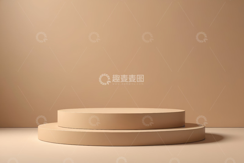 高清大图下载【趣麦麦图】米色双层圆形展示台