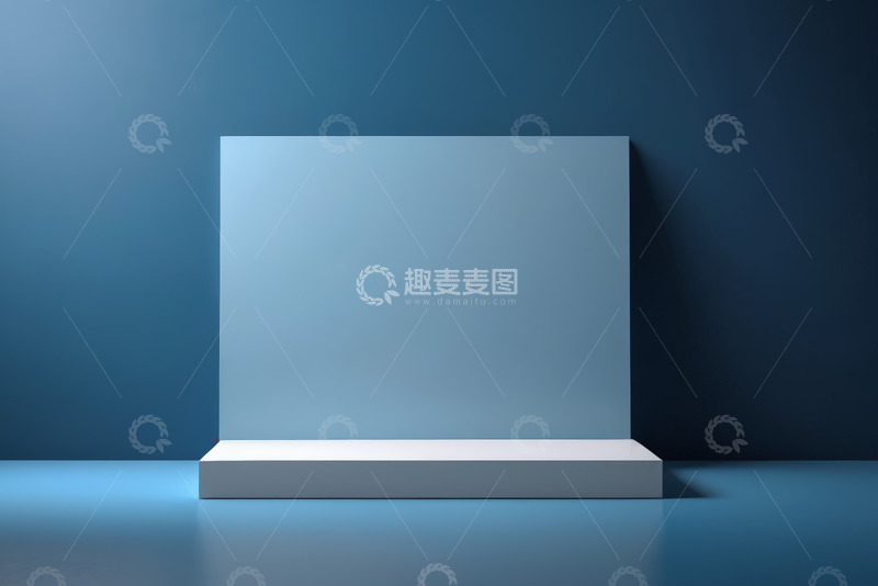 高清大图下载【趣麦麦图】蓝色背景展示台