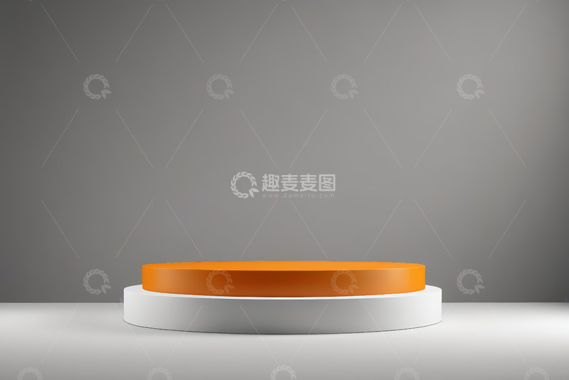 高清大图下载【趣麦麦图】灰色背景下橙色白色展示台