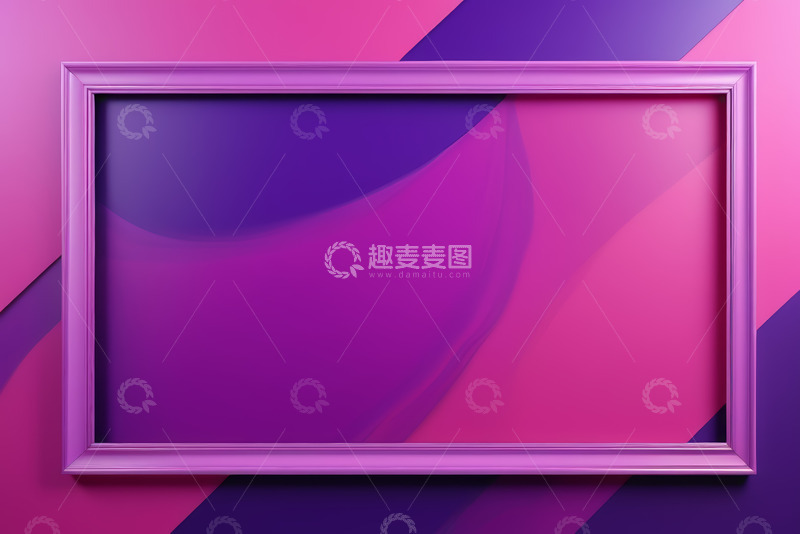 高清大图下载【趣麦麦图】紫色画框与渐变背景