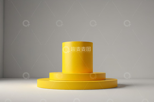 黄色圆形展示台