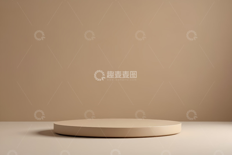 高清大图下载【趣麦麦图】米色圆形产品展示台
