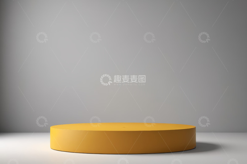 高清大图下载【趣麦麦图】黄色圆形展示台背景