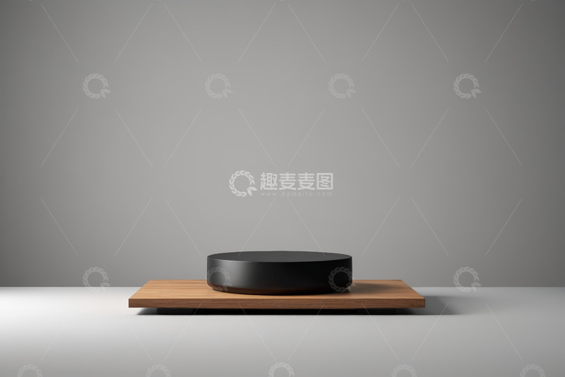 高清大图下载【趣麦麦图】简约背景下的圆形物品展示台