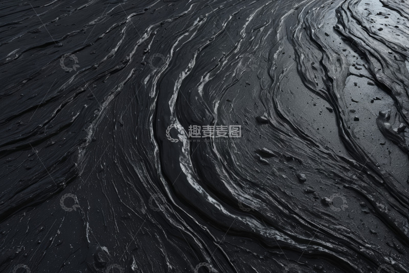 高清大图下载【趣麦麦图】黑色液体纹理特写