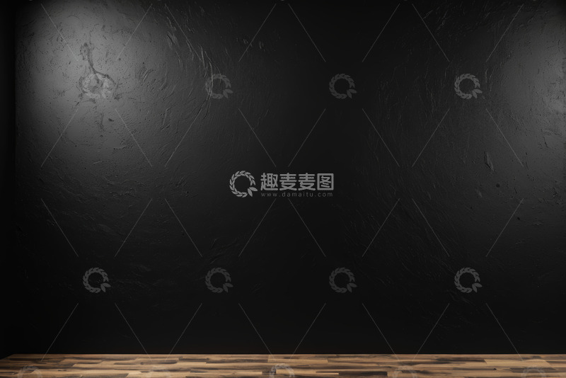 高清大图下载【趣麦麦图】黑色墙面搭配木质地板背景
