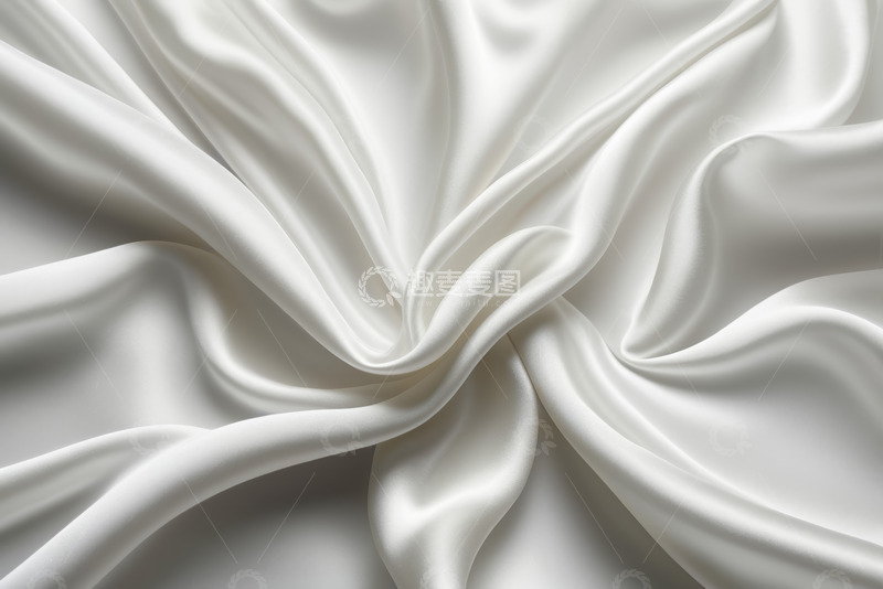 高清大图下载【趣麦麦图】白色丝绸布料纹理特写