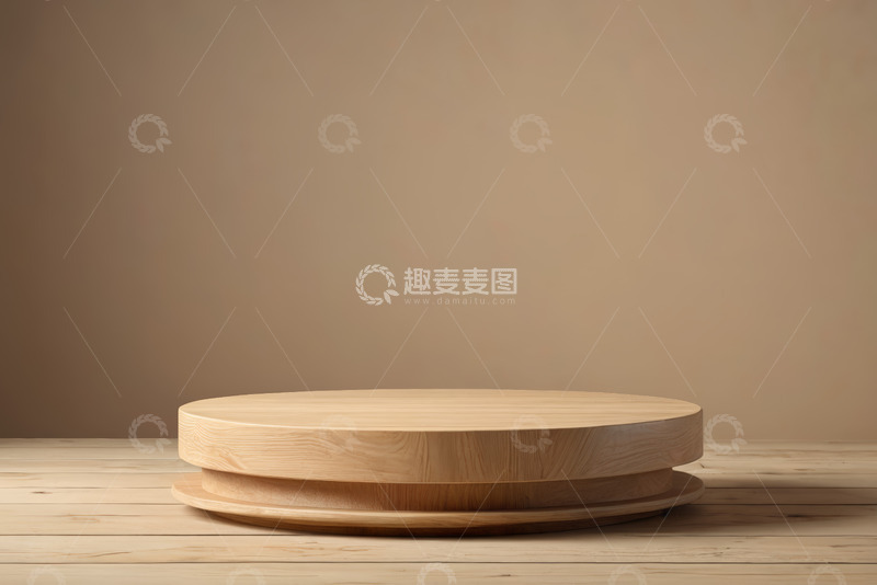 高清大图下载【趣麦麦图】木质圆台展示台