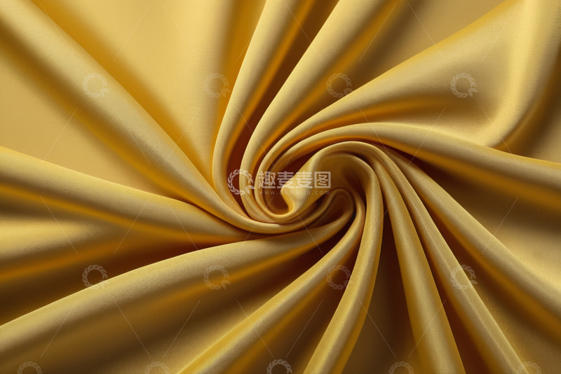 高清大图下载【趣麦麦图】金黄色织物褶皱纹理特写