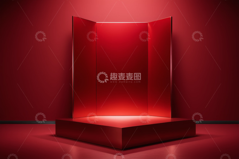 高清大图下载【趣麦麦图】红色立体展示平台