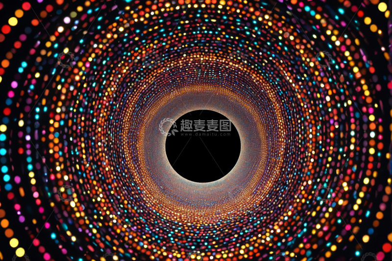 高清大图下载【趣麦麦图】彩色光斑组成的隧道抽象背景