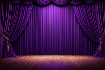 紫色幕布舞台场景