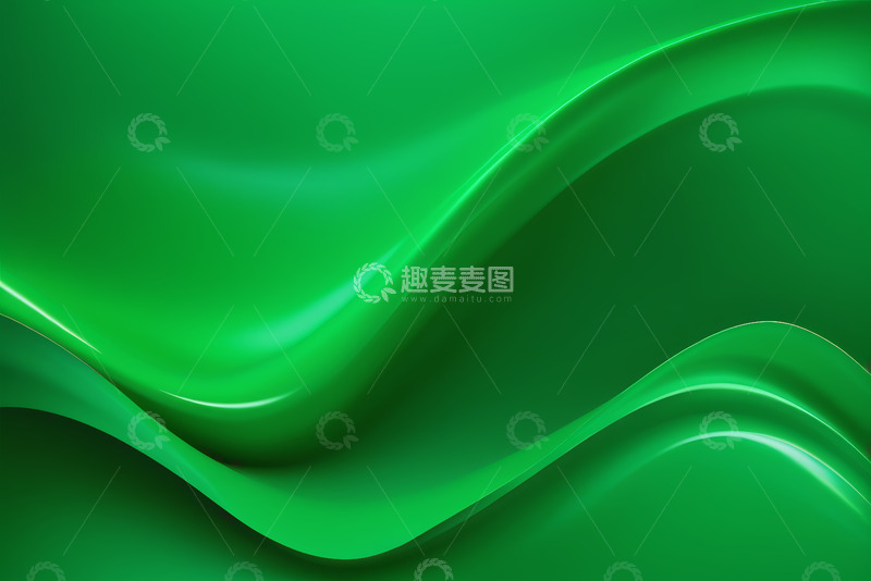 高清大图下载【趣麦麦图】绿色抽象波浪背景