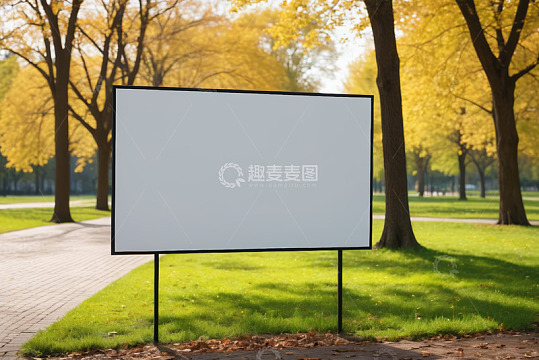 公园内空白广告牌