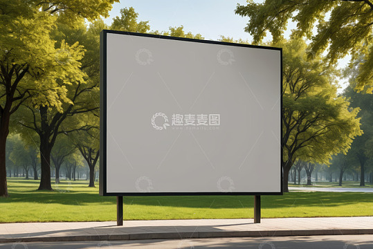 公园路边空白广告牌