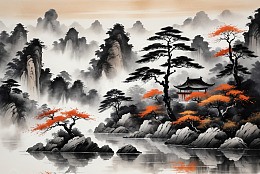 中式山水古风景观