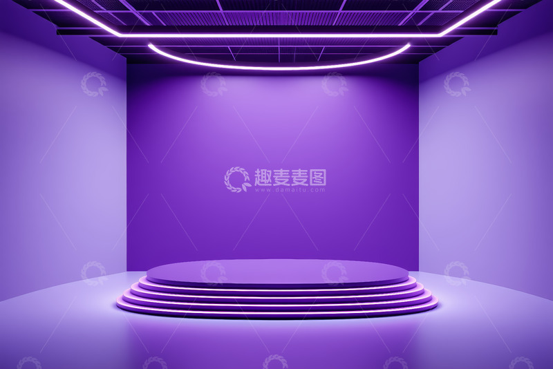 高清大图下载【趣麦麦图】紫色现代风格舞台展示空间