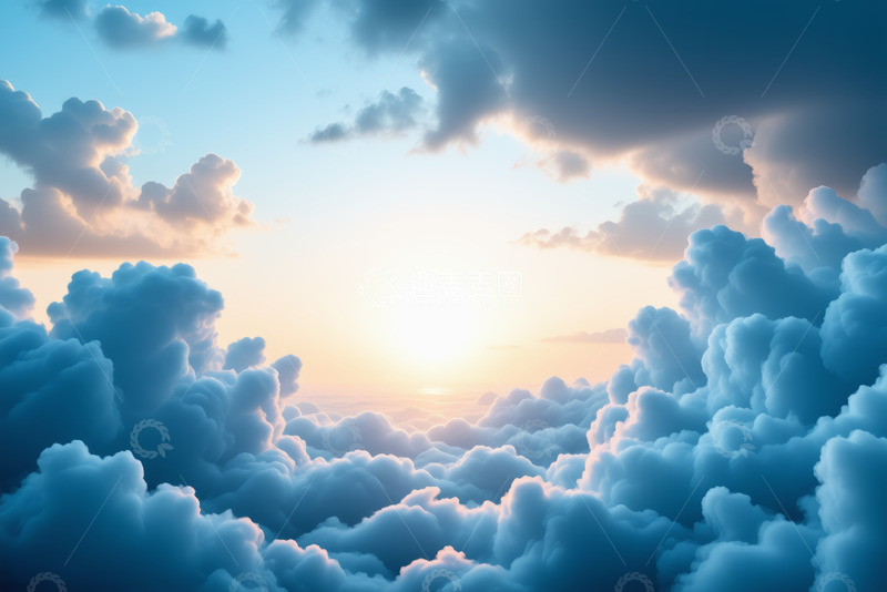 高清大图下载【趣麦麦图】壮丽云海与初升太阳景观