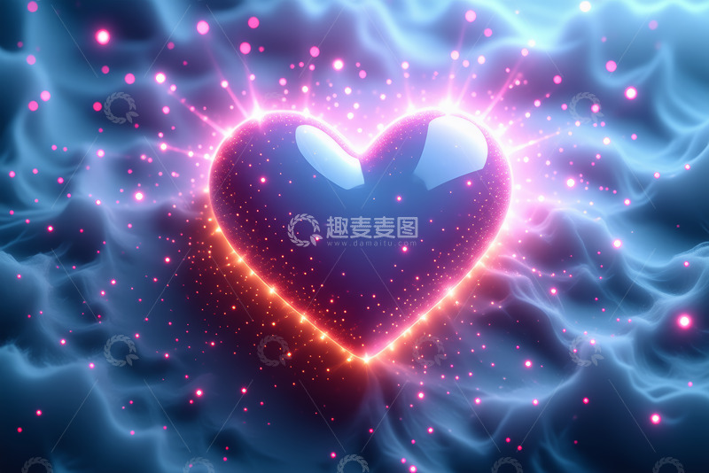 高清大图下载【趣麦麦图】闪亮爱心浪漫背景素材