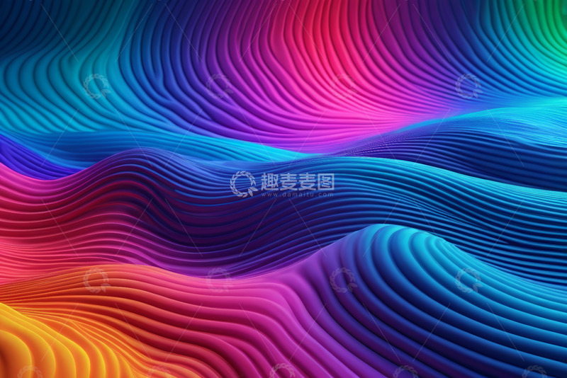 高清大图下载【趣麦麦图】多彩波浪纹理背景