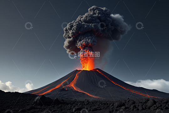 火山喷发壮观景象