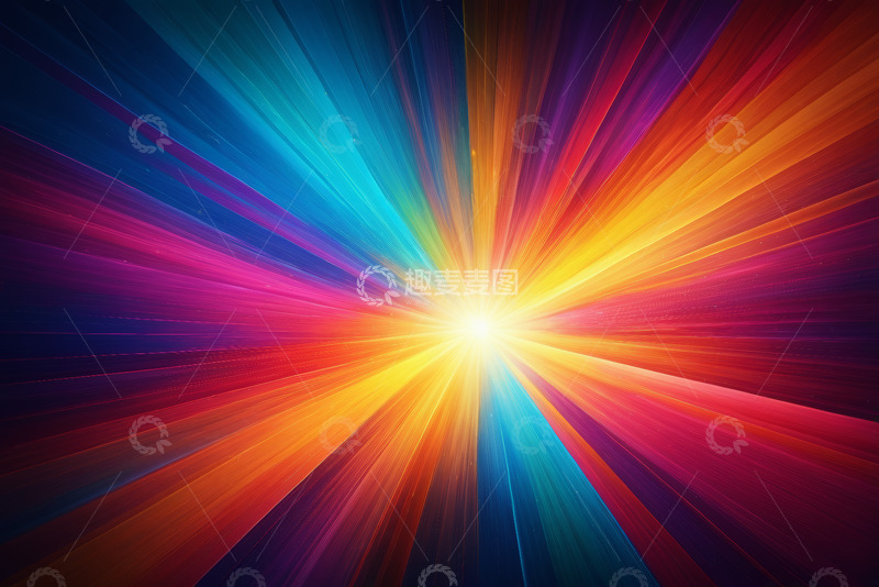 高清大图下载【趣麦麦图】彩色光线放射背景