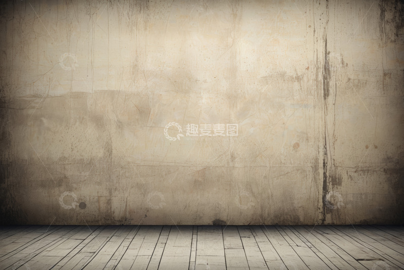 高清大图下载【趣麦麦图】老旧墙面与木质地板场景