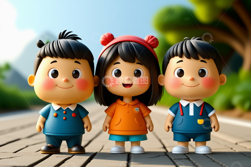 高清大图下载【趣麦麦图】户外卡通儿童形象