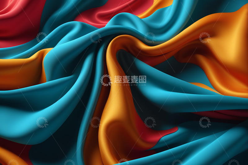 高清大图下载【趣麦麦图】多彩流动绸缎背景