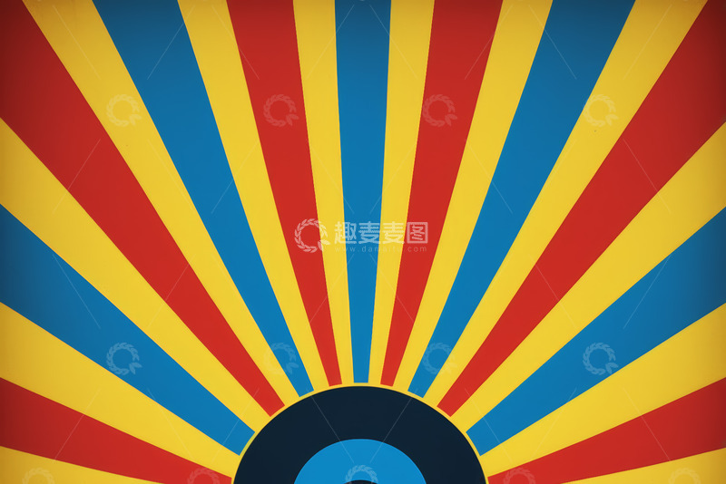 高清大图下载【趣麦麦图】红黄蓝放射状图案背景