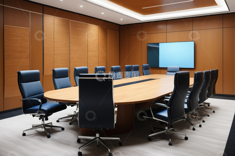 高清大图下载【趣麦麦图】现代风格商务会议室全景