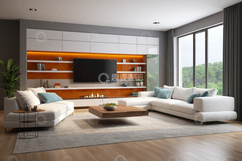 高清大图下载【趣麦麦图】现代风格客厅家居布置