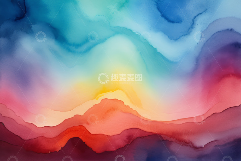 高清大图下载【趣麦麦图】彩色抽象水彩纹理背景