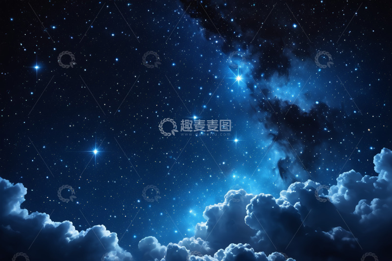高清大图下载【趣麦麦图】星空夜景与云层素材