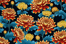 菊花图案装饰设计素材