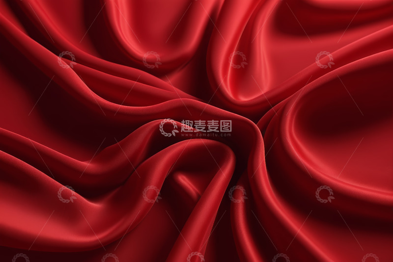 高清大图下载【趣麦麦图】红色丝绸布料纹理