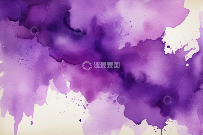 高清大图下载【趣麦麦图】-紫色水彩艺术背景