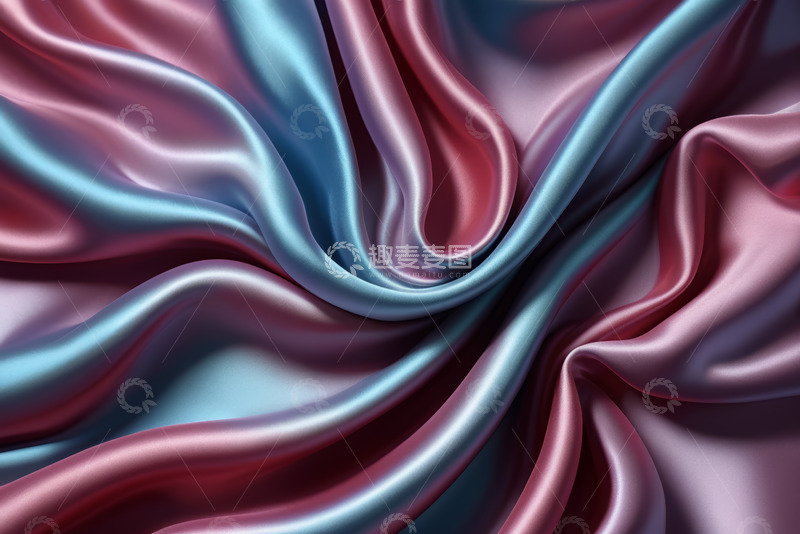 高清大图下载【趣麦麦图】彩色丝绸褶皱纹理素材
