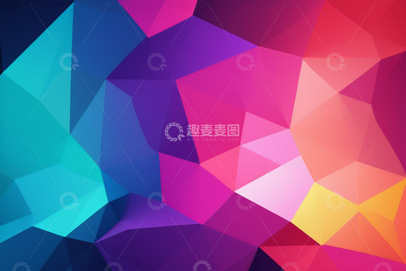 高清大图下载【趣麦麦图】多彩多边形背景素材