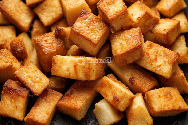 高清大图下载【趣麦麦图】油炸豆腐块特写美食素材