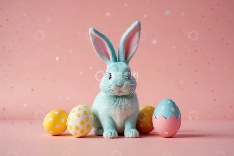 高清大图下载【趣麦麦图】复活节兔子与彩蛋素材