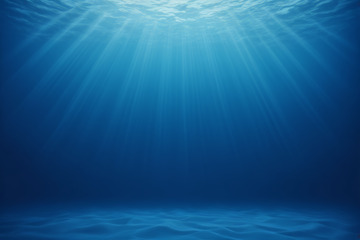 海底蓝色光线水下景象