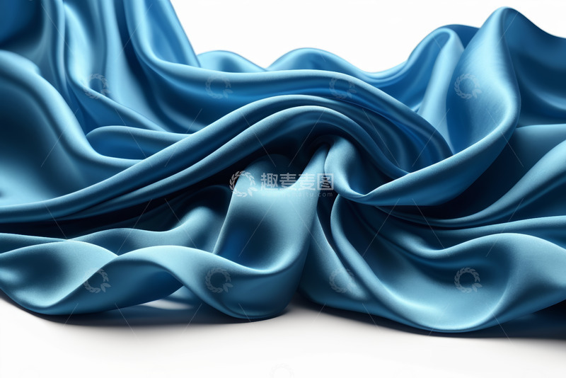 高清大图下载【趣麦麦图】蓝色丝绸布料特写