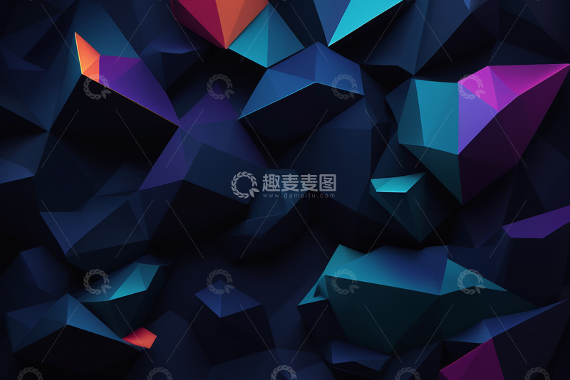 高清大图下载【趣麦麦图】抽象多边形现代背景图案