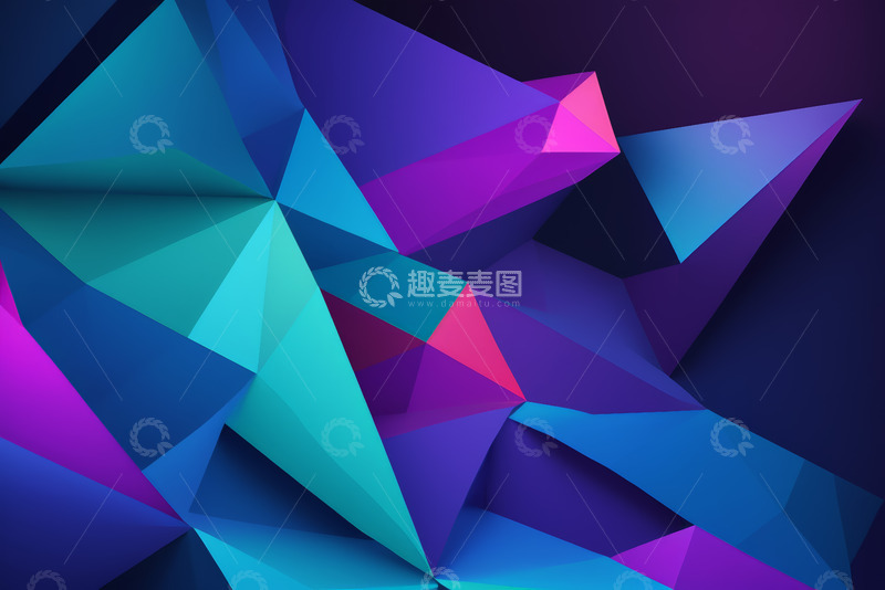 高清大图下载【趣麦麦图】多彩多边形几何背景