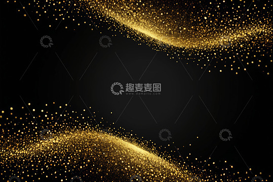 黑色背景金色粒子动感画面