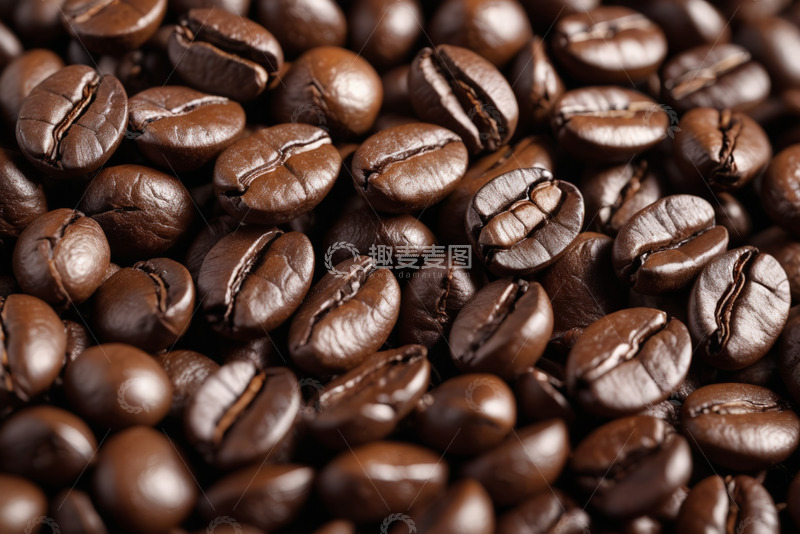 高清大图下载【趣麦麦图】咖啡豆微距特写