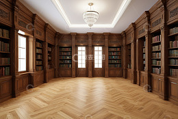 古典风格木质书房室内空间