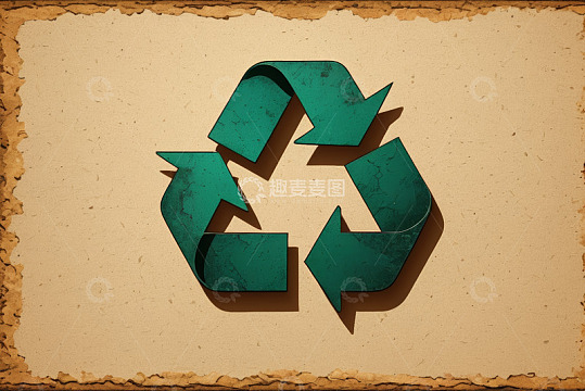 墙面绿色回收标志图案