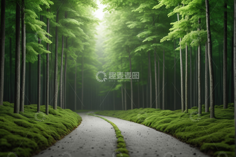 高清大图下载【趣麦麦图】林间小路自然风光